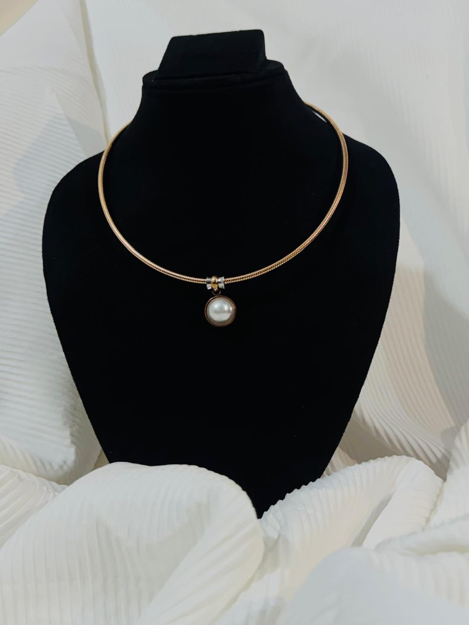 Choker-Style Necklace With a Pendant