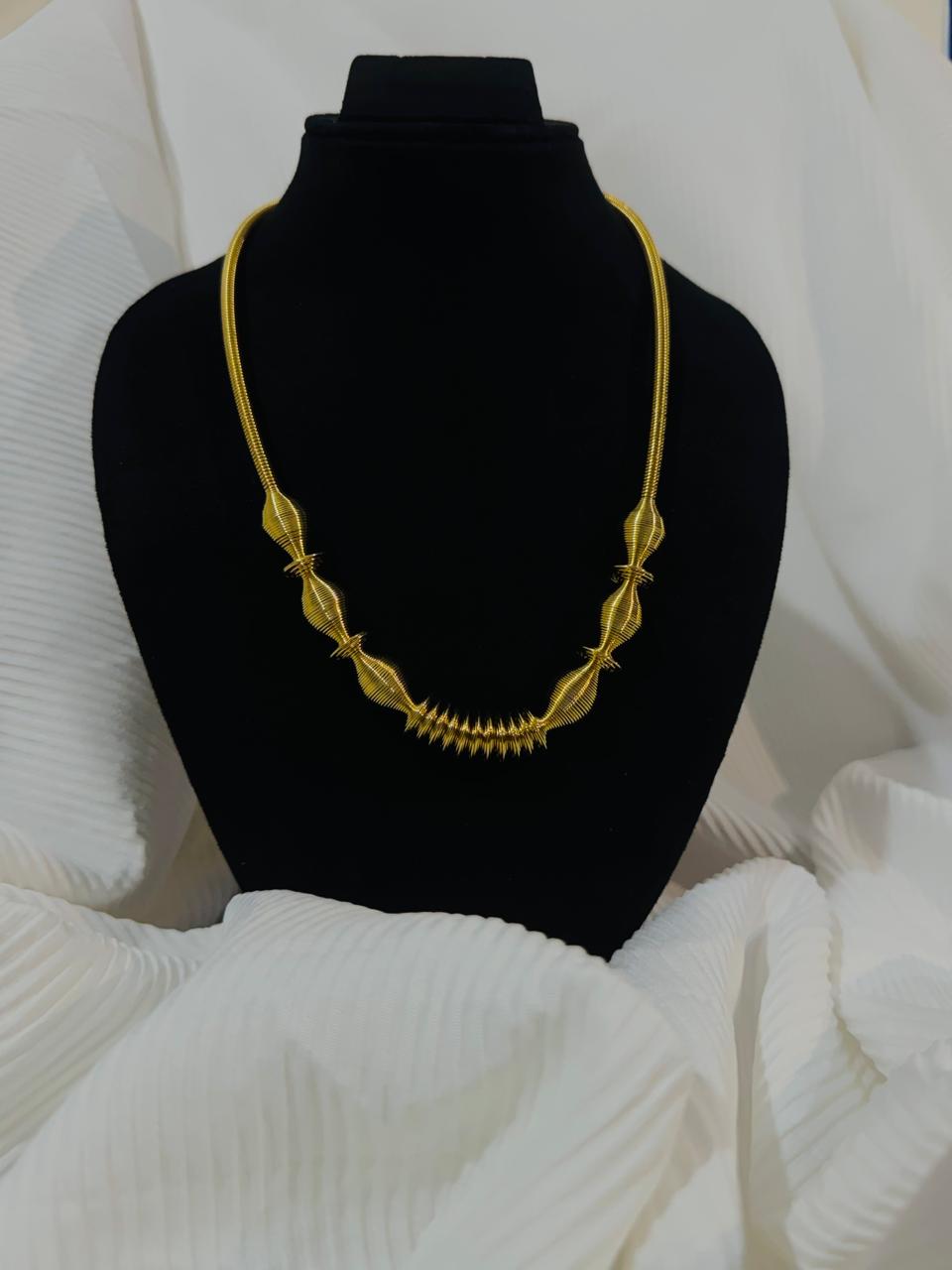 Gold-Plated Necklace With Beads Design