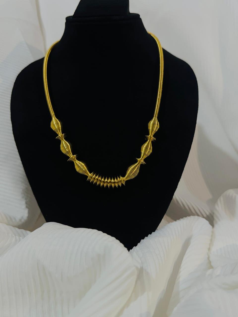 Gold-Plated Necklace With Beads Design
