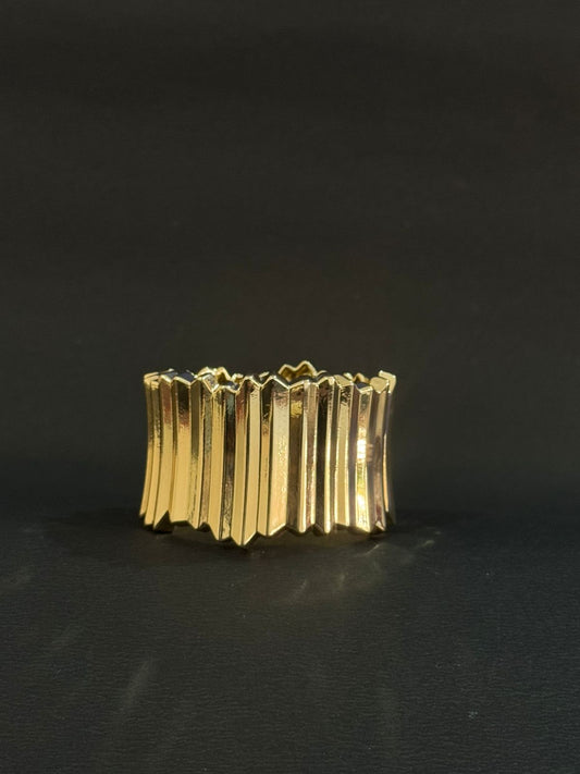 Gold-Colored Corrugated Cuff Bracelet