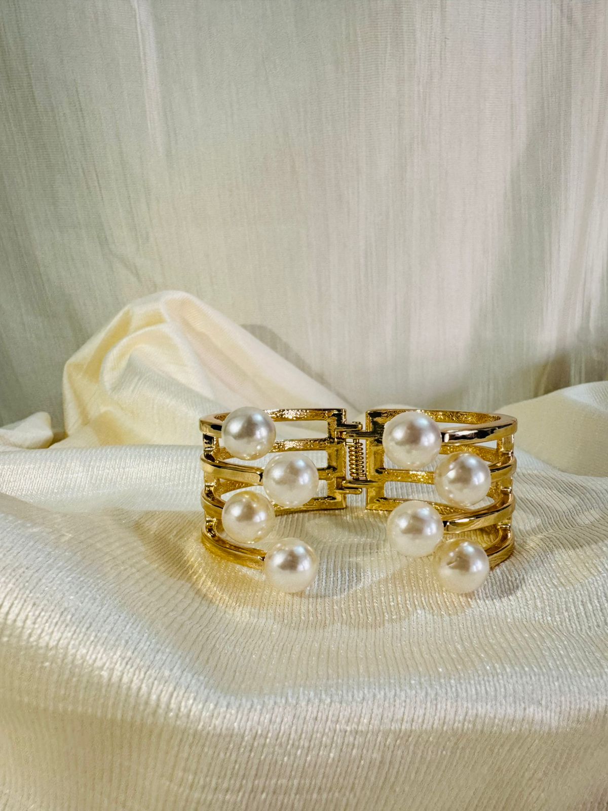 Pearl-Studded Cuff Bracelet