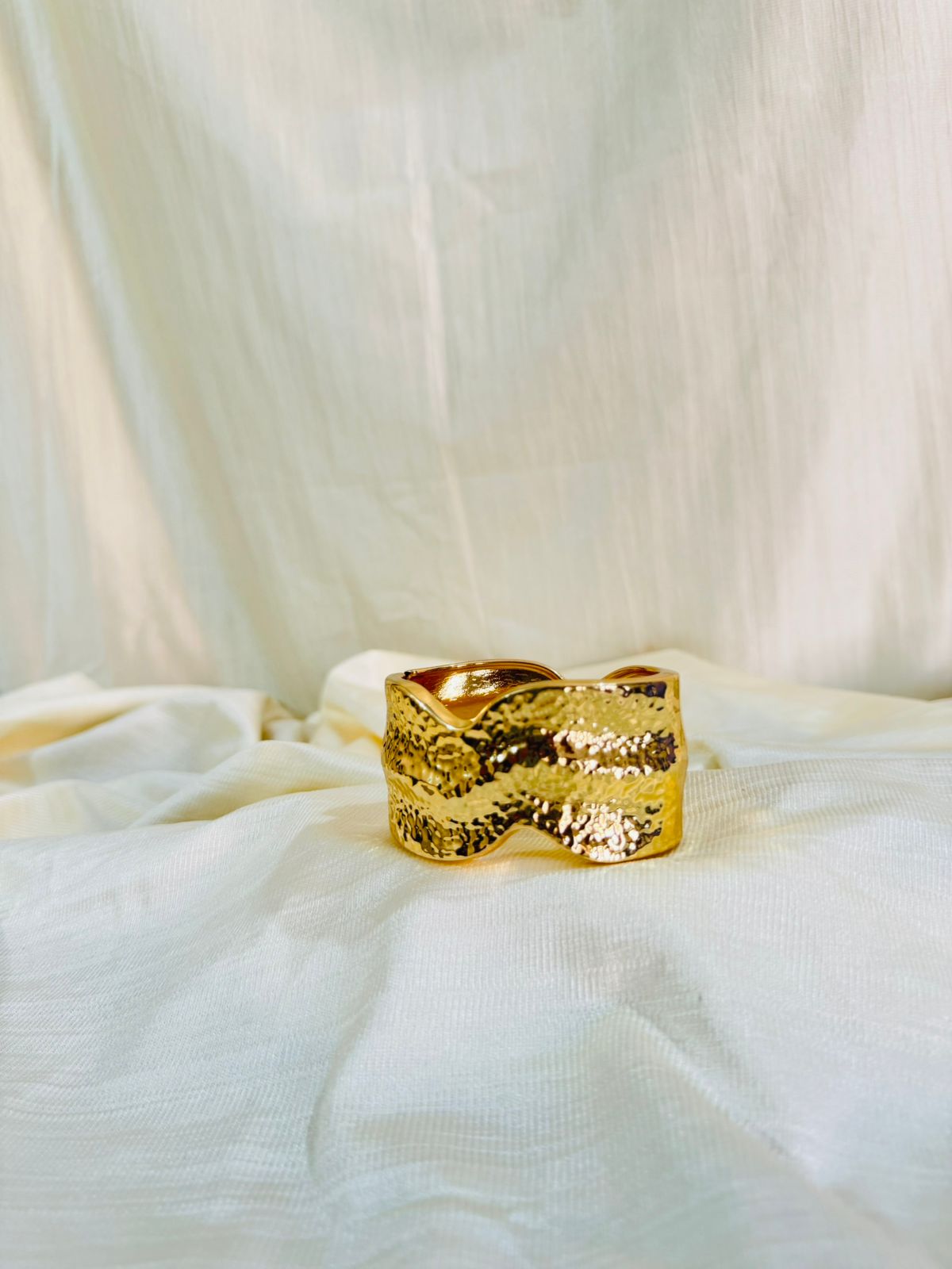 Hammered Gold-Tone Cuff Bracelet