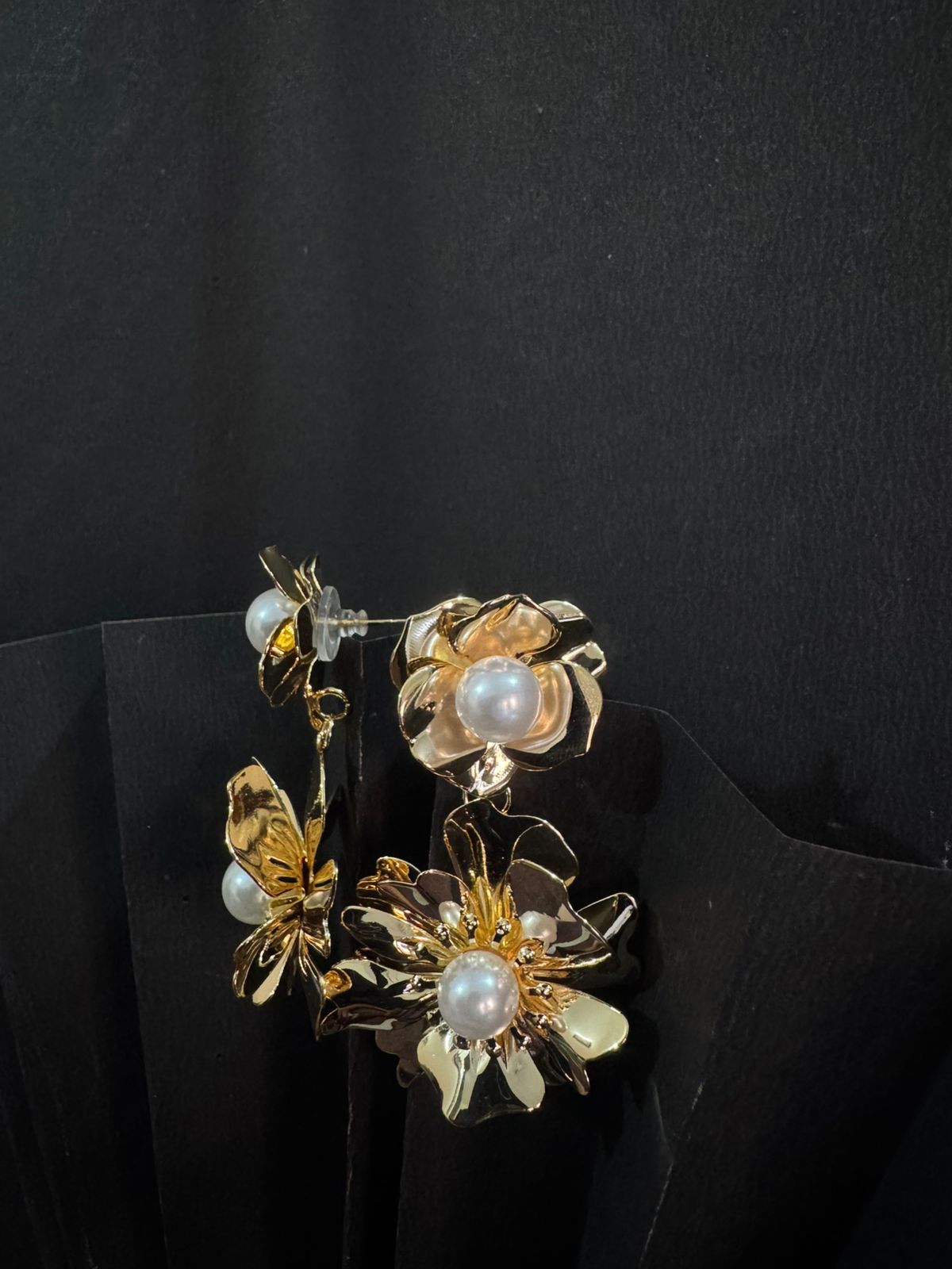 Floral Pearl Drop Earrings
