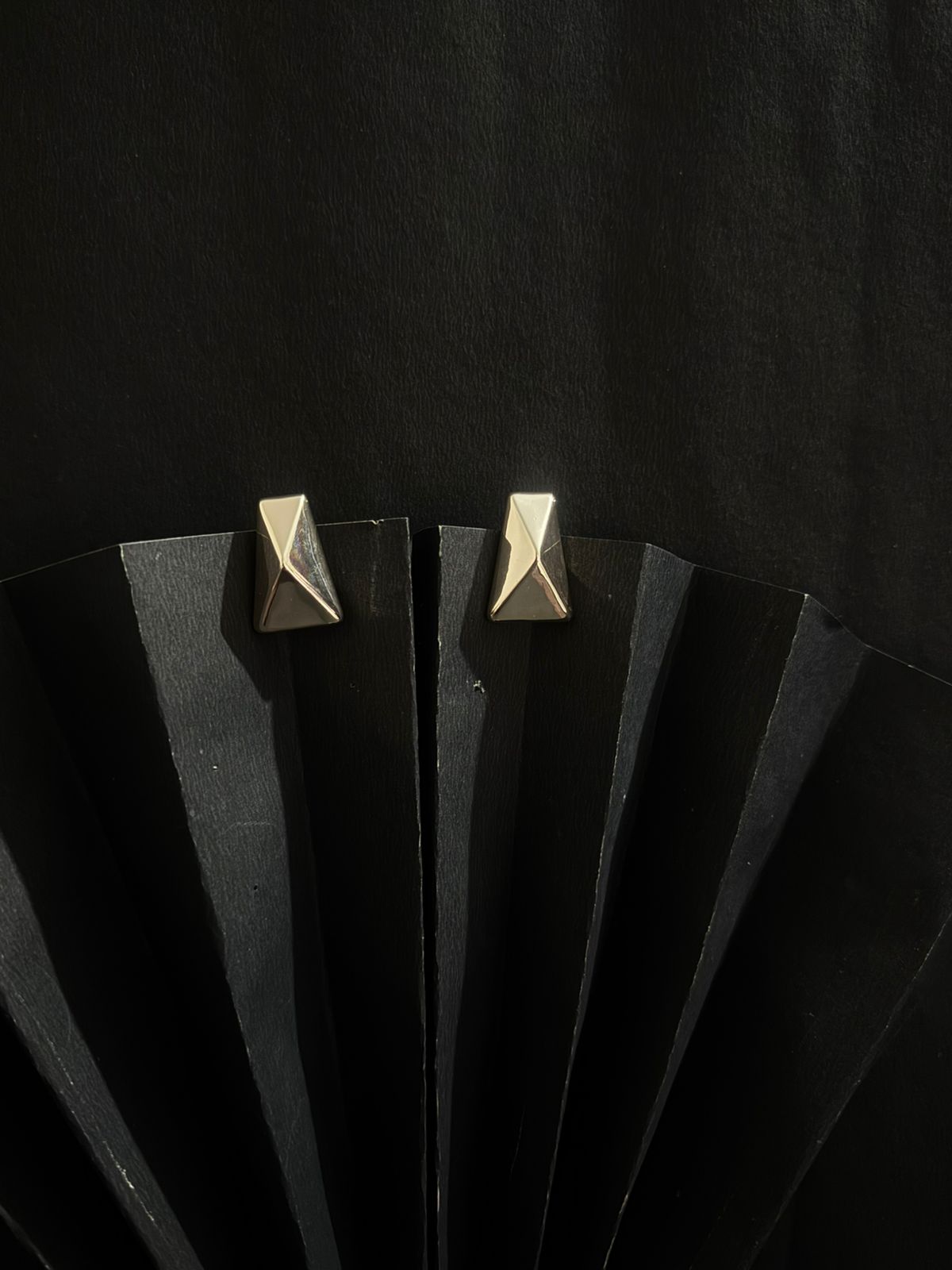 Rose Gold-Toned Pyramid Stud Earrings