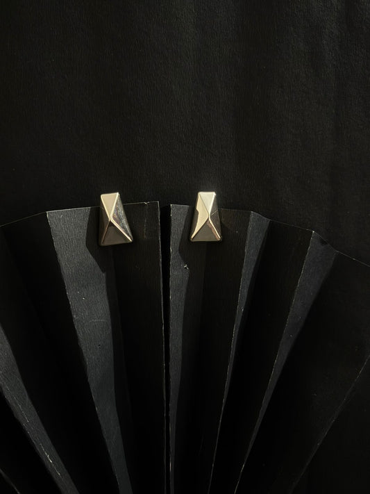 Rose Gold-Toned Pyramid Stud Earrings