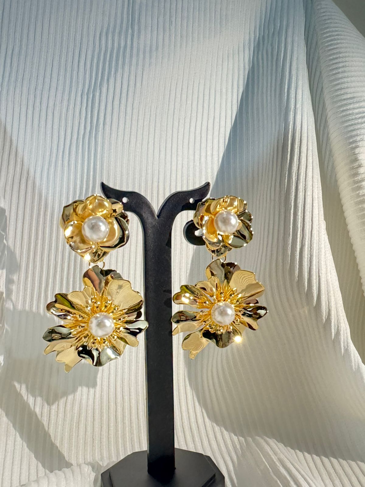 Floral Pearl Drop Earrings